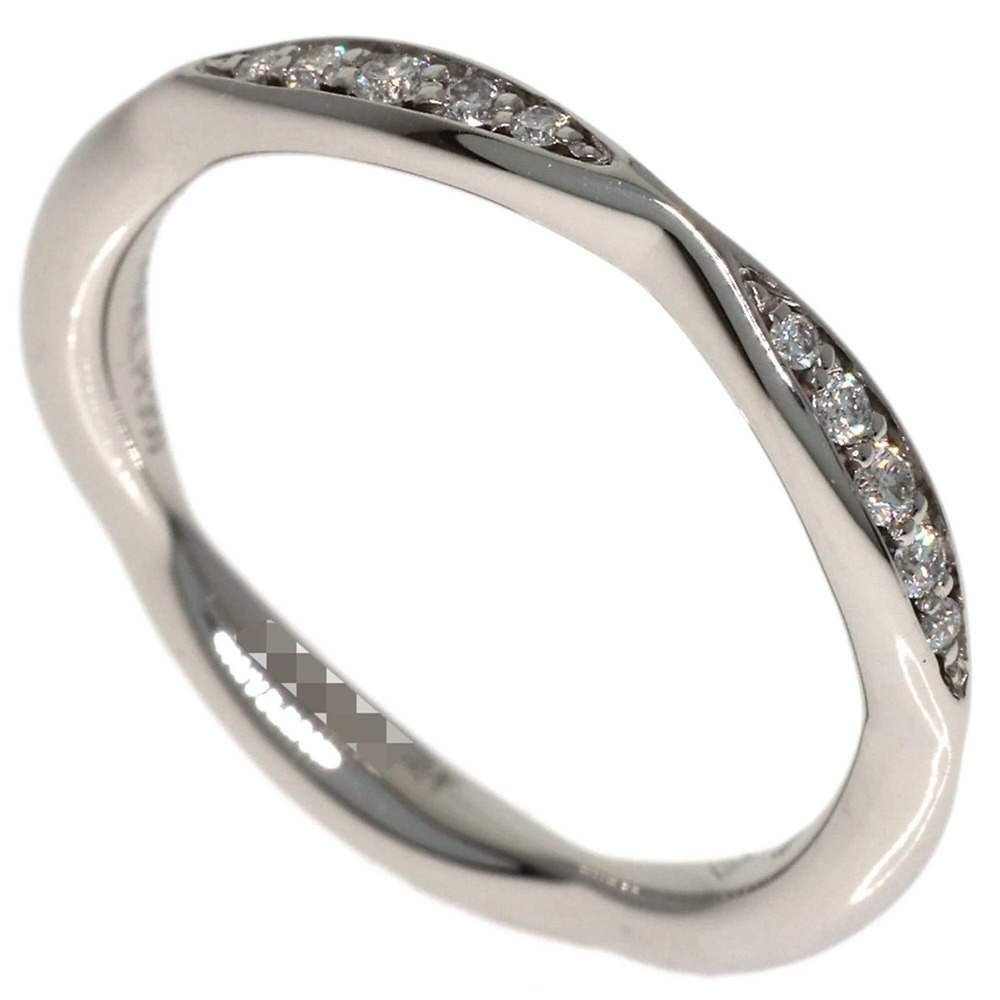 Chanel Half Eternity Diamond Ring #47, Platinum PT950, Women's.